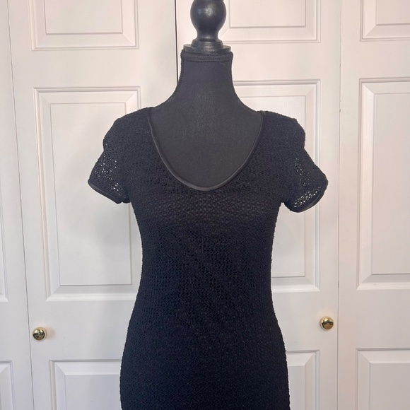 JSC Black Crochet Long Dress Size 6 -Like New - Picture 8 of 12